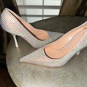 Elegant silver Rhinestone Women's Heels